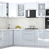 Готовая кухня Интерлиния Мила Пластик 1.88x2.8 LV (белый глянец/туманный глянец/опал светлый)