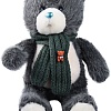 Классическая игрушка Milo Toys Little Friend Мишка с зеленым шарфом 9905659 (темно-серый)