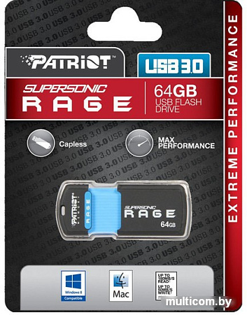 USB Flash Patriot Supersonic Rage USB 3.1 64GB [PEF64GSRUSB]