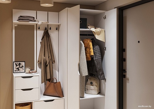 Тумба для обуви Стендмебель Руна ПР 01 (белый)