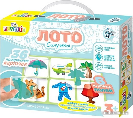 Развивающая игра Десятое королевство 10KOR Plastic Лото Силуэты 04007