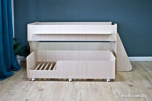 Двухъярусная кровать Красная звезда Р444 Капризун 7 160/180x80 (дуб млечный)