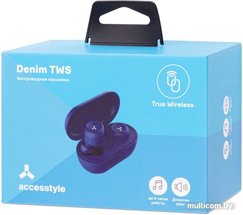 Наушники AccesStyle Denim TWS (синий)