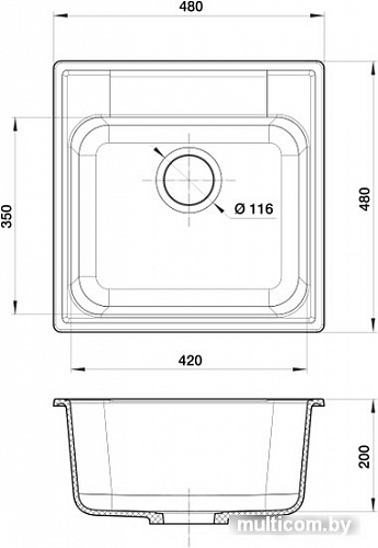 Кухонная мойка GranFest QUARZ GF-Z48 (черный)