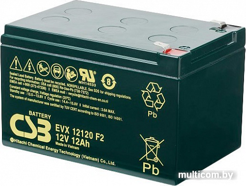 Аккумулятор для ИБП CSB EVX12120 F2 (12В/12 А&middot;ч)