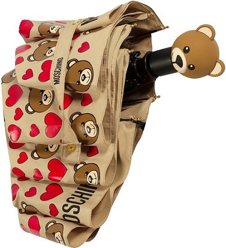 Зонт Moschino 8048-OCD Bear Hearts Allover Dark Beige