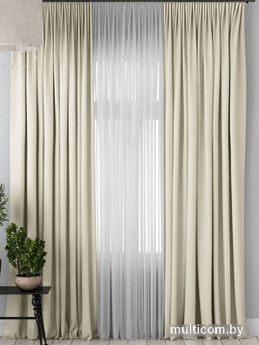 Комплект штор и гардин Pasionaria Блэкаут 340x230 (3 шт, сливочный)