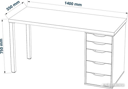 Стол Mebelain Ingar 2/5T (дуб беленый)