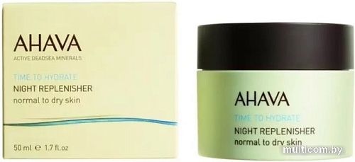Ahava Крем для лица Time To Hydrate Ночной восстанавливающий для нормальной и сухой кожи 50 мл