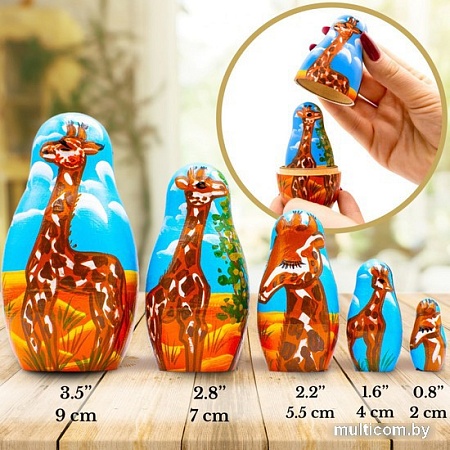 Развивающая игра Брестская Матрешка Жираф (набор 5 шт)