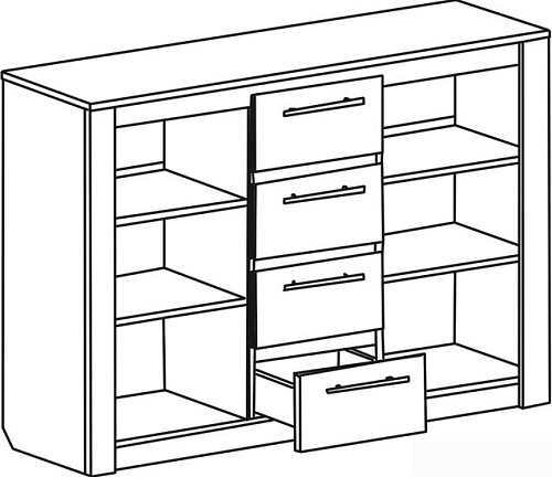 Комод Мебельград Элана 1395 (дуб сонома)