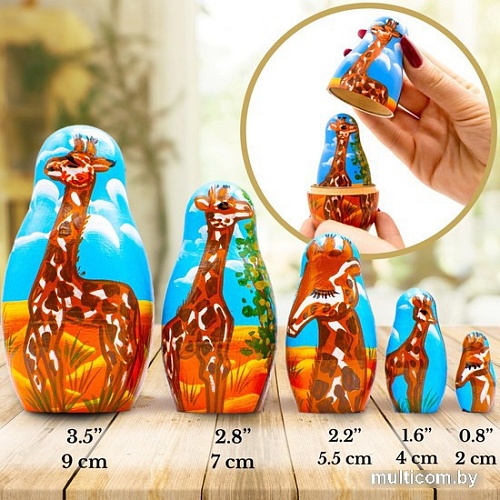 Развивающая игра Брестская Матрешка Жираф (набор 5 шт)
