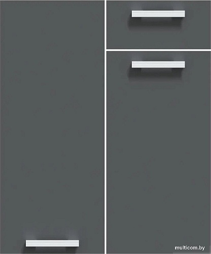 Готовая кухня Интерлиния Мила Лайт 3.1-ПМ2 (дуб белый/бетон портленд/травертин)