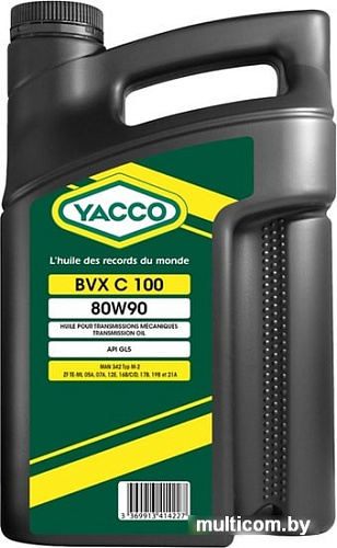 Трансмиссионное масло Yacco BVX C 100 80W-90 5л