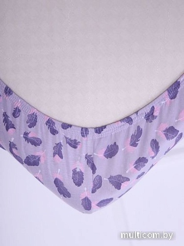 Постельное белье Luxsonia Трикотаж на резинке 120x200 3366 (перышки серый)