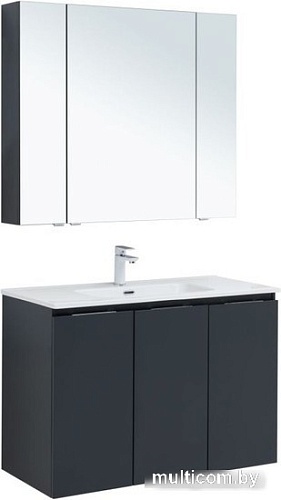 Aquanet Комплект Алвита New 100 3 дверцы 273986 (антрацит)