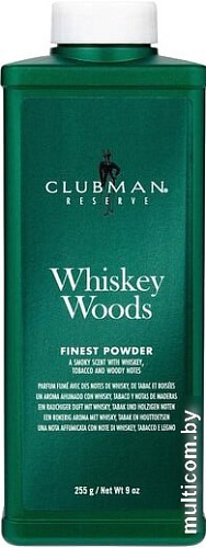 Тальк для бороды Clubman Универсальный с запахом виски Whiskey Woods Powder 255 г