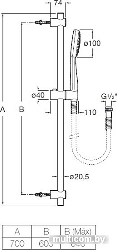 Душевой гарнитур Roca Stella 5B9D03C00
