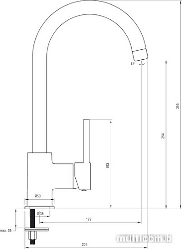 Смеситель Deante Milin BEU R62M