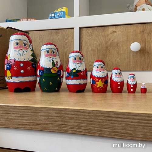 Развивающая игра Брестская Матрешка В виде Санта Клауса (набор 7 шт)