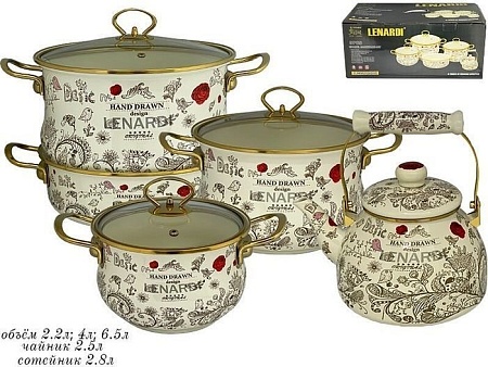 Набор кастрюль Lenardi Птичий дворик 776-014