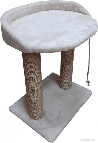 Когтеточка Bast С овальной полкой 55 (джут, бежевый)