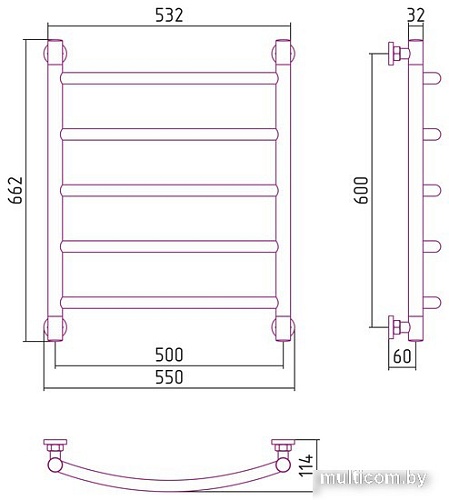 Полотенцесушитель Сунержа Галант+ 600х500 071-0200-6050