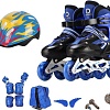 Роликовые коньки Ricos OG3354L с комплектом защиты (р. 32-37, синий)
