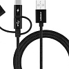 Кабель Momax DX1D OneLink 3-in-1 USB Type-A - Lightning/microUSB/USB Type-C (1 м, черный)
