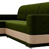 Угловой диван Mebelico Честер 61114 (левый, вельвет, зеленый/бежевый)