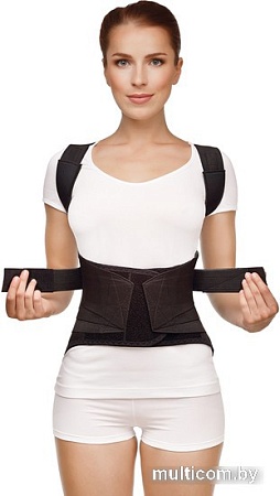 Корсет ортопедический грудопоясничный Польза Грудопоясничный 1402 тип 325-I (р.7, черный)