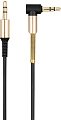 Кабель Hoco UPA02 3.5 мм - 3.5 мм (2 м, черный/золотистый)