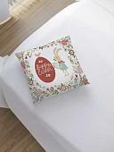 Чехол на подушку JoyArty Пасхальный зайка-художник sl_8513