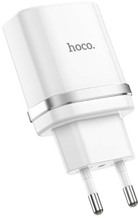 Сетевое зарядное Hoco C12Q Smart (белый)