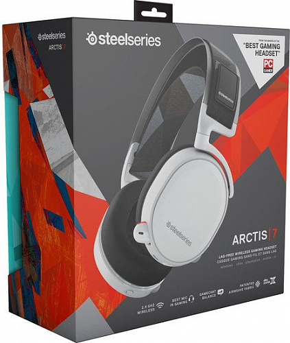 Наушники с микрофоном SteelSeries Arctis 7 (белый)