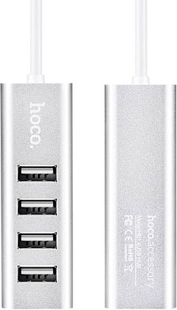 USB-хаб Hoco HB1 (серебристый)