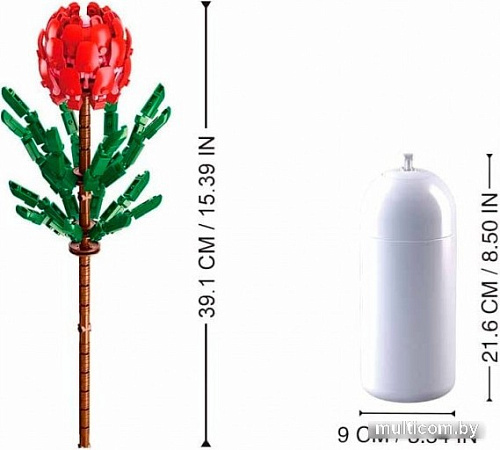 Конструктор Sluban Цветы в вазе M38-B1101-08 Красный цветок