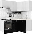 Готовая кухня S-Company Клео глосc 1.2x1.8 правая (черный глянец/белый глянец)