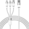 Кабель Baseus One-For-Three Fast Charging Data Cable 3.5A USB Type-A - USB Type-C/microUSB/Lightning (1.2 м, белый)