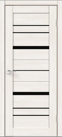 Межкомнатная дверь Velldoris Eco Flex City 2 70x200 (дуб бьянко/стекло лакобель черное)