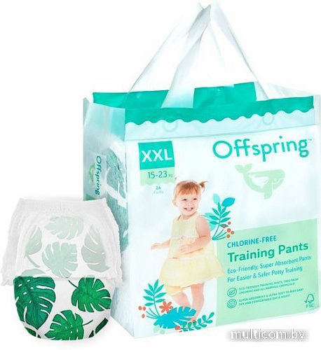 Трусики-подгузники Offspring XXL 15-23кг Тропики (24 шт)
