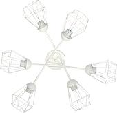 Спот Элетех Кристаль 161 НПБ 01-6х60-122 Е27 1005405223 (белый муар)