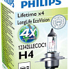 Галогенная лампа Philips H4 LongLife EcoVision 1шт [12342LLECOC1]