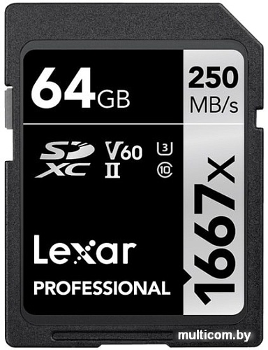 Карта памяти Lexar LSD64GCB1667 SDXC 64GB