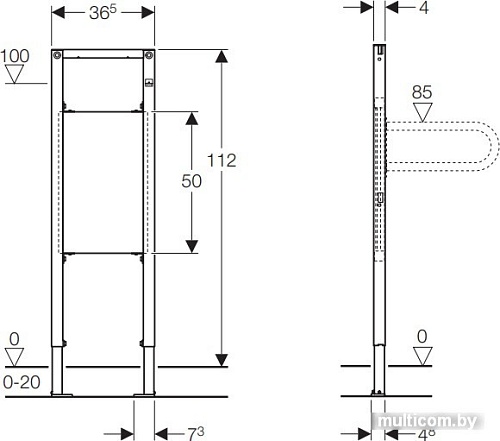 Инсталляция для поручня Geberit Duofix 111.790.00.1