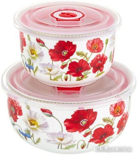 Набор салатников Elan Gallery Маки 420500