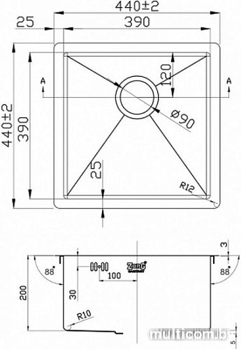 Кухонная мойка ZorG R-4444