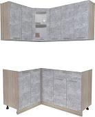 Готовая кухня Интерлиния Мила 12x15 без столешницы (бетон/бетон)