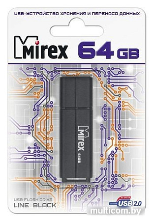 USB Flash Mirex Color Blade Line 64GB (черный) [13600-FMULBK64]