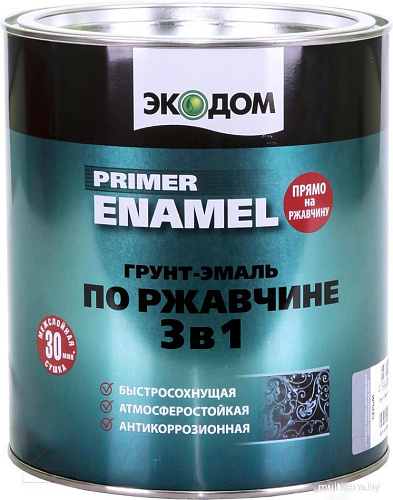 Экодом По ржавчине 3 в 1, 0.9 кг (коричневый полумат)